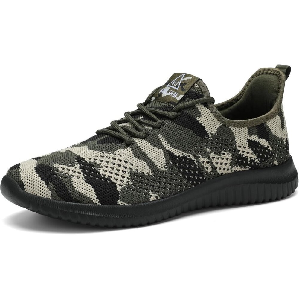 Men's Camo Green Ultra Lightweight Breathable Walking Athletic Fashion Sneakers